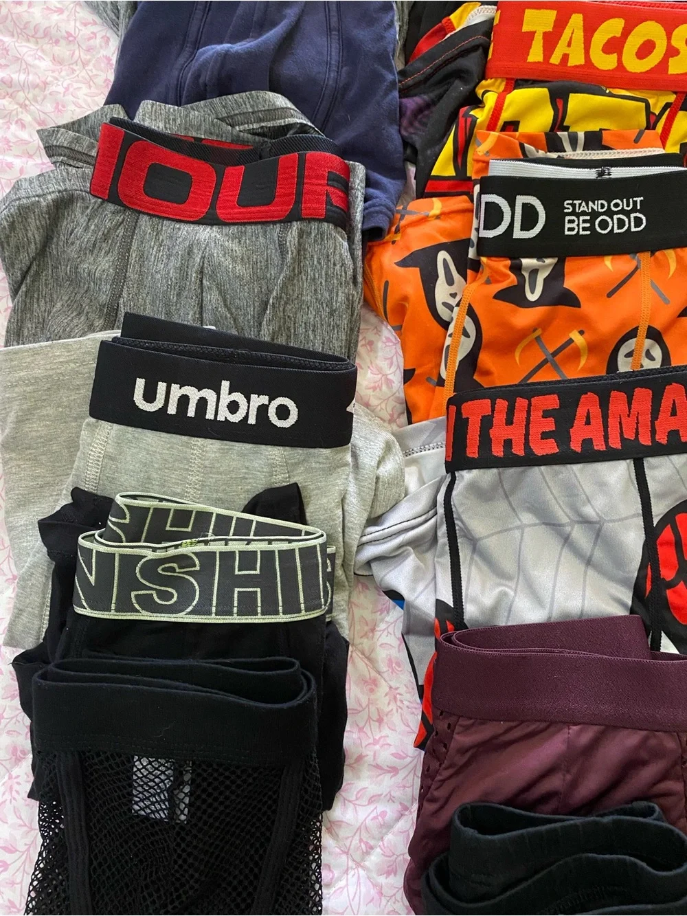 Mixed Men's Boxer Briefs Pack with Assorted Branded Waistbands - Multi-Color
